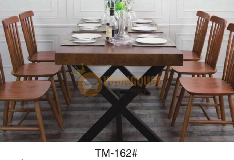 Bộ bàn ghế ăn nhà hàng bàn dài 6 ghế HOY TM162-1